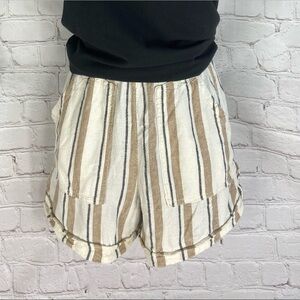 𝅺time and Tru Striped Linen Shorts XS